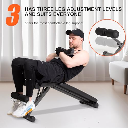 YouTen Adjustable Training Bench Incline Bench Folding Decline Bench Flat Bench Easy Angle Adjustment Compact Storage Adjustable Bench Press Strength Training Body-building apparatus