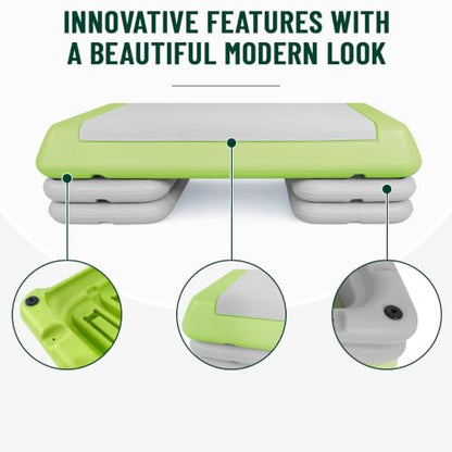 Aerobic Step Platform Height Adjustable Workout Step - color: Double-layer Base-Avocado