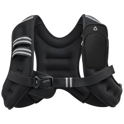 Weighted Vest for Men and Women 6lbs/8lbs/12lbs/16lbs/20lbs Adjustable Weights Rucking Vest for Walking, Strength, Training, Running