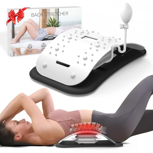 ZhanHao Back Stretcher for Lower Back Pain Relief,Adjustable Lumbar Traction Device, Ergonomic Spine Board with Acupressure Points,Back Massager for Spinal Decompression and Scoliosis