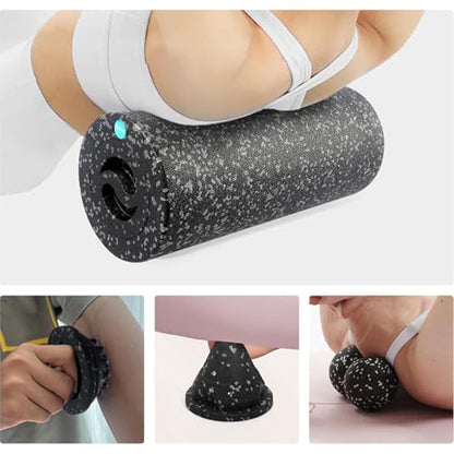 Foam Roller, Muscle Massage Wheel, Non Slip Tissue Gym Accessory for Yoga Pilates Fitness Travel Hotel Indoor Back Leg Home Practice Compact Portable Tool with Strong Grip