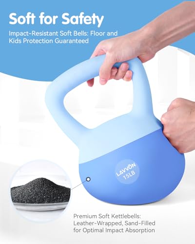 Soft Kettlebell - Cushioned Impact-Resistant Base and Anti-Slip - color: Blue