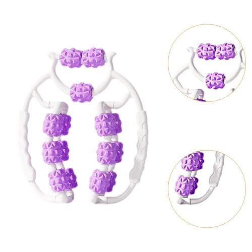 Massage Roller for Legs Foam Roll 15 Wheels Portable Exercise 360 ° Deep Tissue Massage Tool for Gym Physics, Violet - color: Violet