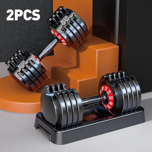 Adjustable Dumbbell Set of 2, 50/100/110lbs Free Weights Dumbbell Set - size: 55LBS Pair - B