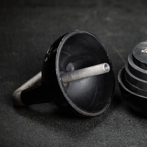 Titan Fitness Adjustable Competition Kettlebell, 12-32 KG, Ergonomic Smooth Grip Handle, Flat Base for Floor Exercises, Strength Training Kettlebells for Home Gym