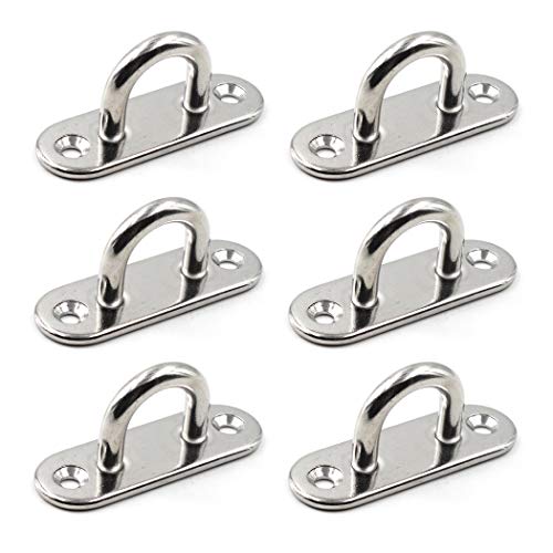 Ceiling Wall Mount Hook Heavy Duty Anchor 5mm 3/16" 304 Stainless Steel Great for Yoga Swings Hammocks/Boat Rigging/Marine Deck Hardware/Suspension Training Straps - color: 5mm ellipse