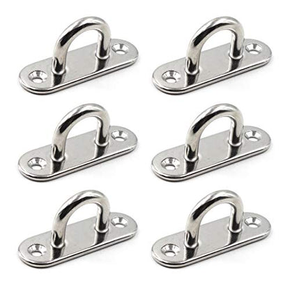 Ceiling Wall Mount Hook Heavy Duty Anchor 5mm 3/16" 304 Stainless Steel Great for Yoga Swings Hammocks/Boat Rigging/Marine Deck Hardware/Suspension Training Straps - color: 5mm ellipse