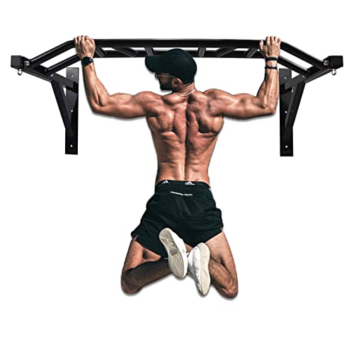 Wall Mounted Pull Up Bar Chin Up bar Multifunctional Dip Station for Indoor Home Gym Workout, Power Tower Set Training Equipment Fitness Dip Stand Supports to 440 Lbs