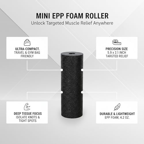 Mini EPP Foam Roller, Compact 5.9 x 2.1 Inch Travel and Gym Bag Roller (1 PC)