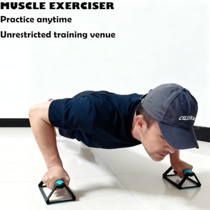 Push Up Bars for Home Workout, Triangular Stable Support with Wrist Protection & Anti-Slip Base, Strength Training Handles for Men and Women, Pushup Stands for Chest Arm Exercise -1 Pair