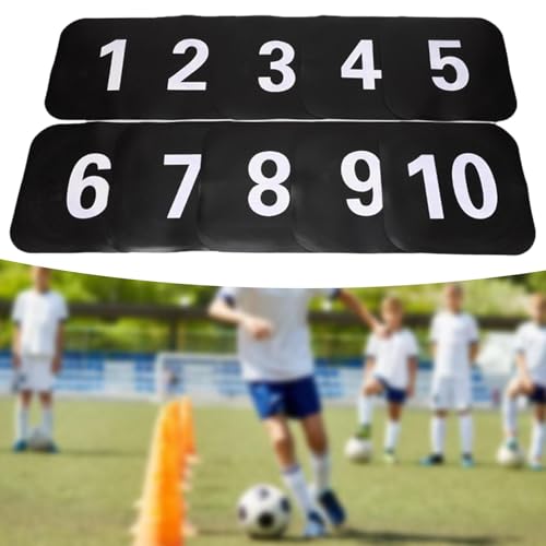10x Flat Cones Square Sit Spots Markers, Multipurpose Floor Agility Dots for Soccer Practice Speed Drills, Field Court Markers 9.06x9.06x0.08 inch
