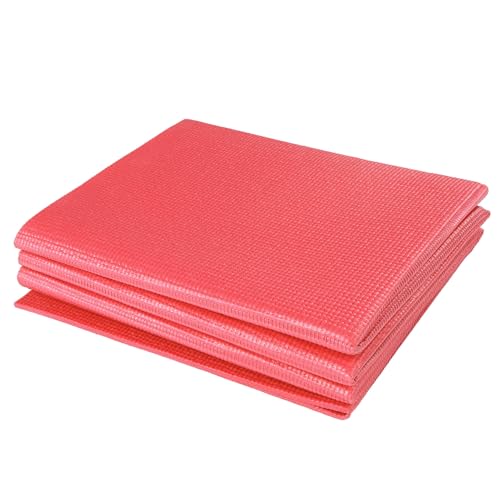 Foldable Yoga Mat Non Slip Exercise Mat 4mm PVC Portable Fitness Workout Mat for Pilates Yoga Floor Exercise Travel Compact Lightweight 68" x 24 "