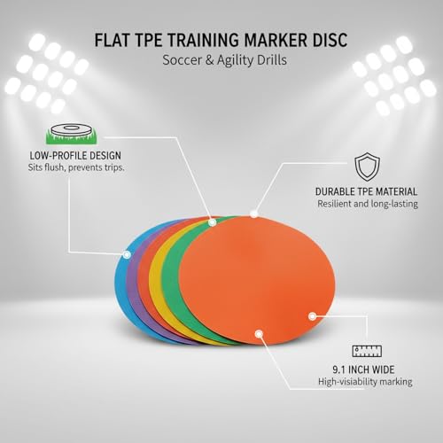 Flat TPE Training Marker Disc for Soccer and Agility Drills, 9.1 Inch (1 PC)