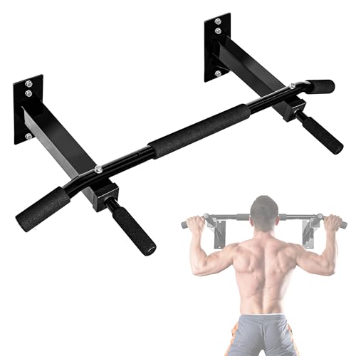 Yes4All Pull Up Bar Wall Mounted - Multifunctional Wall Mounted Pull Up Bar for Home Gym Workout Strength Training Equipment - color: A. Standard - Black