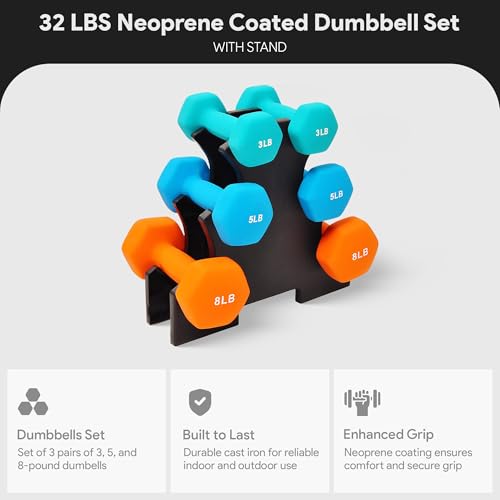 Fitvids SPZ-D358 - size: Dumbbell + Rack: 32LBS Set