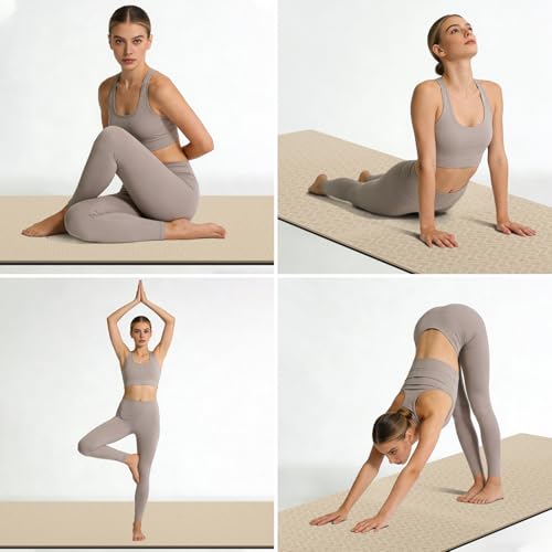 10mm Thick Yoga Mat for Tall Men & Women, Extra Long 76x28in Non Slip TPE Exercise Mat with Carrying Strap, Mat for Yoga Pilates Fitness,Indoor Outdoor Use