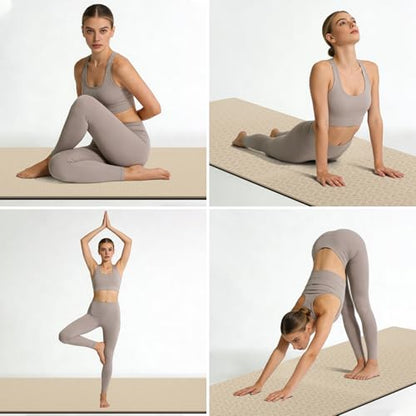 10mm Thick Yoga Mat for Tall Men & Women, Extra Long 76x28in Non Slip TPE Exercise Mat with Carrying Strap, Mat for Yoga Pilates Fitness,Indoor Outdoor Use