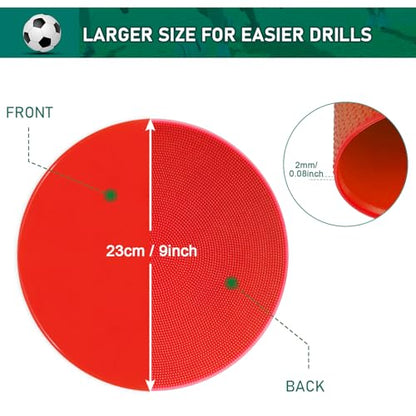 Poly Spots Spot Markers for Gym Floor 4.72inch 6inch 9inch 24/36 Pcs Non-Slip Rubber Floor Dots Round Agility Markers Flat Cones for Sports Soccer Basketball PE Training, Dance, Classroom