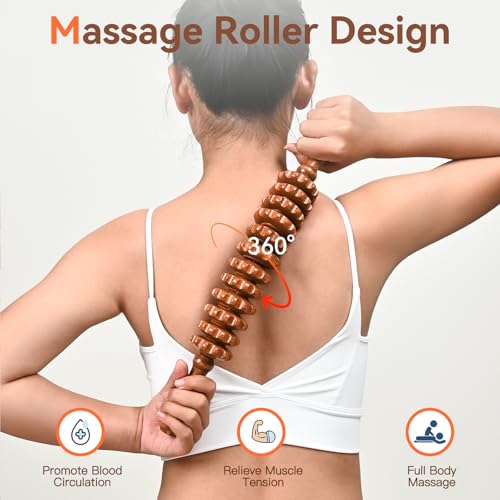 Wood Therapy Massage Tools, Wooden Massage Roller Stick, Lymphatic Drainage Tool, Curved Wood Muscle Massage Roller Used to Relieve Muscle Soreness and Body Shaping - style: Massage Roller