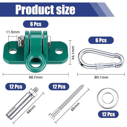 Tandefio 6 Sets Swing Hanger with Swingset Accessory, Green - color: Green
