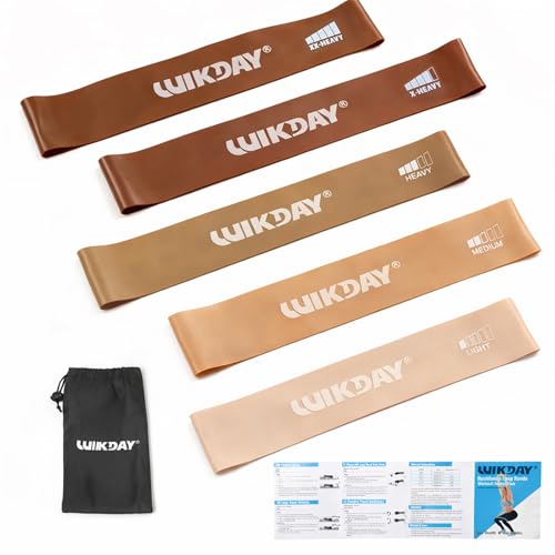 Resistance Bands for Working Out Exercise Loop Bands Workout Bands Set for Men Women Body Stretching, Crossfit Training, Home Workout, Physical Therapy, Booty Legs, Set of 5 - color: Coffee