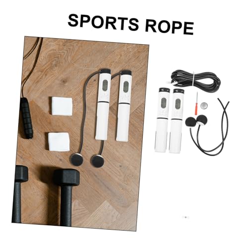 Hemobllo Smart Cordless Jump Rope Weighted with Digital Counter, Indoor Ropeless Skipping Rope for Fitness and Weight Loss, 1 Handle with Switch and Steel Wire Ball Design