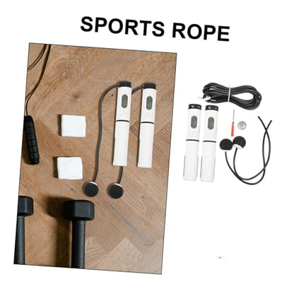 Hemobllo Smart Cordless Jump Rope Weighted with Digital Counter, Indoor Ropeless Skipping Rope for Fitness and Weight Loss, 1 Handle with Switch and Steel Wire Ball Design