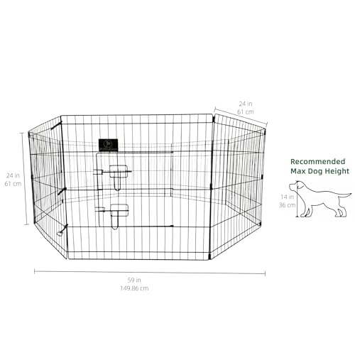 PJYuCien Puppy Playpen with Top Cover & Bottom Pad, 8 Panels 24" H, Black - color: Black, size: X-Small Pen: 24-Inch High