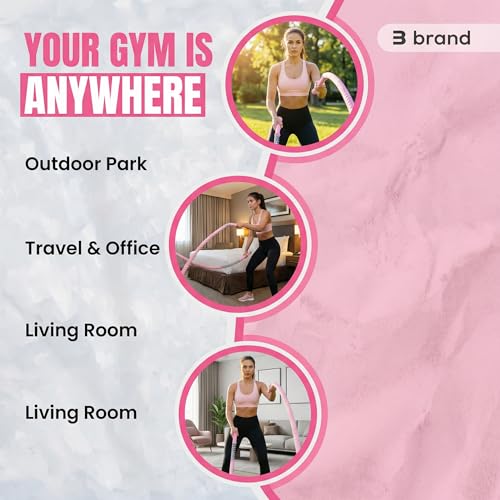 Portable Cordless Training Rope - Full-Body Workout Equipment for Home Gym, HIIT, and Travel-Pink