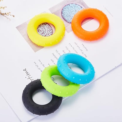 4pcs Silicone Finger Exercise Trainers Hand Grip Strengthener Rings with Massage Dots 30-60lb Resistance Set for Hand and Finger Strength Training at Home