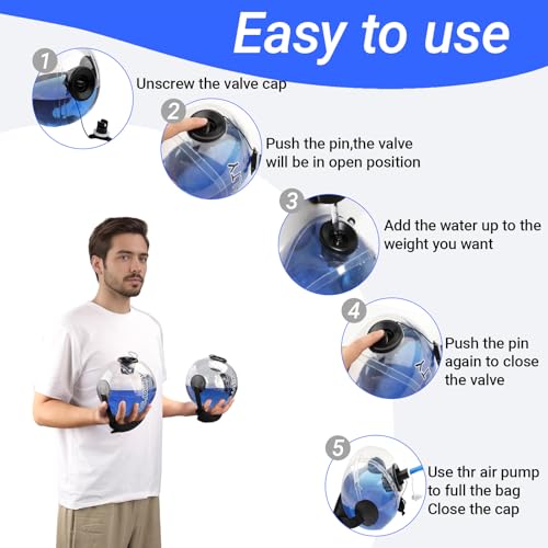 6.5Inch & 8Inch Aqua Ball Bundle | Live Weights for Instability Training & Dynamic Resistance | Full Body Workout Set for Home Gym, Functional Training & Muscle Growth