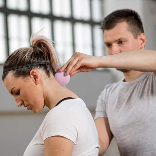 WOVTE Massage Lacrosse Ball for Sore Muscles, Shoulders, Neck, Back, Foot, Body, Deep Tissue, Trigger Point, Muscle Knots, Yoga and Myofascial Release (Blue) (Royal Blue Pink) - color: Royal Blue Pink