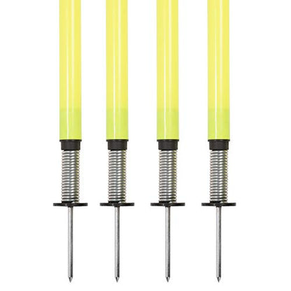 Champion Sports Outdoor Sports Agility Pole Set, 4 Rubber Bases with 12 PVC Poles, 66 Inches, Yellow