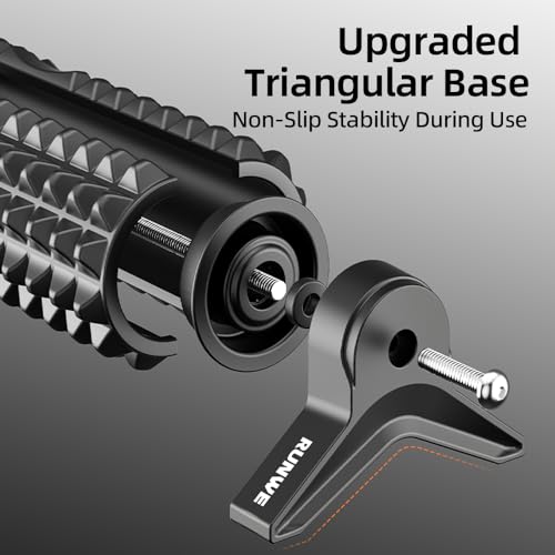 Foam Roller with Stand - Bracket Foam Roller for Back Pain, 21 inch Trigger Point Deep Tissue Massage Roller, Medium Density Grid Bracket Foam Rollers, Leg Roller for Muscles Deep Tissue - color: Black