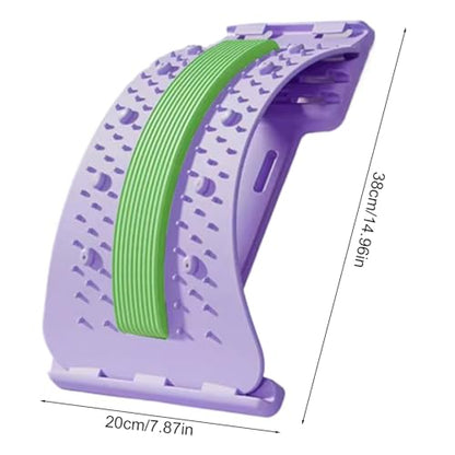 Lower Back Massager - 3-Level Adjustable Lower Back Stretcher | Non-Slip Lumbar Massager | Baack Arch Stretcher | Spine Stretccher for Body Recovery Muscle Release Yoga Workout Fitness - color: Purrple