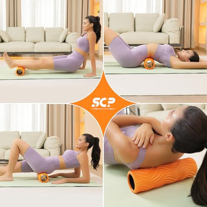 SUBCULTUREPICK Foam Roller - Muscle Massage Roller for Back Pain & Stretching - Ergonomic Wide Wave Textured - Deep Muscle Massage Pilates Yoga, Athletics, Fitness Exercise for Whole Body