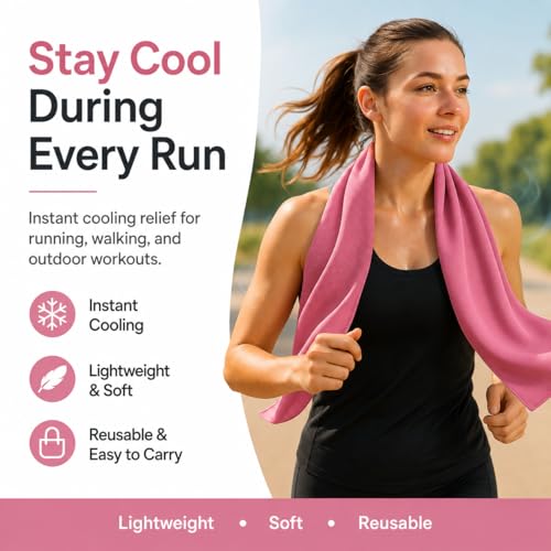 Ice & Sweat Towels, 43.3" x 15.7" - Cooling Neck Wraps for Summer Heat - Quick Cool Down for Gym, Running, Golf, Yoga & Sports