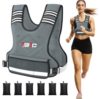 TB3C Adjustable Weighted Vest Woman, 4-10/11-20/20-30 LB Weight Vest for Women, Plus Size Womens Weighted Vest - color: Grey, size: 04-10LB