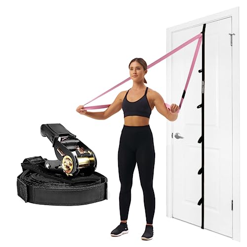 Multi Loop Door Anchor Strap for Resistance Bands - Fits Up to 9 ft Doors - Heavy Duty - Easy to Install - Full Body Home Workouts