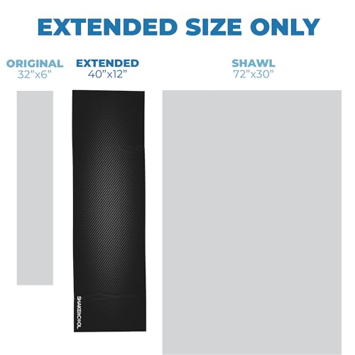 Extended Size Cooling Towel – Be Cool in Style - Heat Relief, Soft, Lightweight, Sun Protection, Easy Clean - Perfect for Biking, Hiking, Running, Yoga, Golf, Gardening - Carbon Fiber M - color: Carbon Fiber