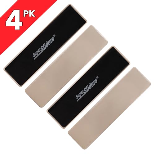 Super Sliders 2-1/2" x 9" XL Rectangle Reusable Furniture Sliders for Carpet, Anti-Slip Protective Furniture Moving Pads for Beds, Sofas, Dressers, Set of 4, Beige - style: For Carpet