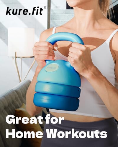 Adjustable Kettlebell | 5 lb - 12 lb | Kettlebell Weights Set for Home Gym | Full-Body Workouts, Strength Training, Weight Loss | Fabric Booty Band | Beginners & Women - color: Teal