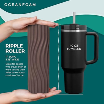 Oceanfoam Ripple Roller - Small Foam Roller for Physical Therapy (Espresso) - color: Espresso