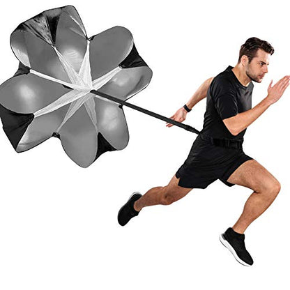 Running Speed Training 56" Parachute with Adjustable Strap Speed Chute Resistance Running Parachute for Adults