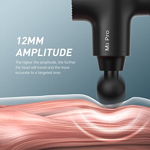 Opove M3 Pro 2 Massage Gun Deep Tissue Percussion Muscle Massager for Workout, Handheld Percussive Therapy Fascia Gun for Athletes Fast Recovery 4-8 Hours Long Battery Life, Powerful, Quiet, Black - color: Black