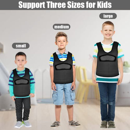 Weighted Vest for Kids Including 6 Removable Weights, (Large, Ages 10+) - color: Black, size: Large