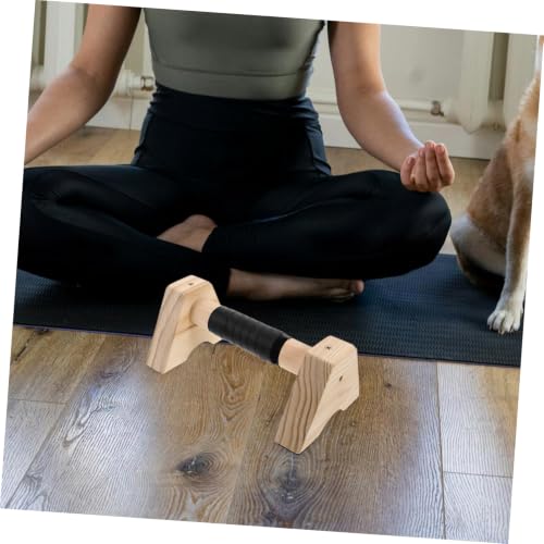 FOMIYES Wood Push up Bars Parallel Parallettes Beech Wood Non-slip Floor Handles for Men Women Strength Training Calisthenics Home Gym Equipment (2pcs, 30cm)