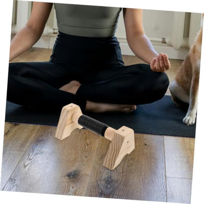 FOMIYES Wood Push up Bars Parallel Parallettes Beech Wood Non-slip Floor Handles for Men Women Strength Training Calisthenics Home Gym Equipment (2pcs, 30cm)