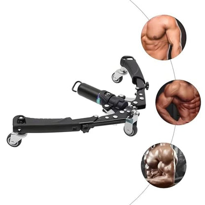 Chest Press Machine, Hydraulic Power Twister, Adjustable 22-440lbs, Hydraulic Power Arm Trainer Chest Workout, with AB Roller Wheels & Hooks, for Men Women