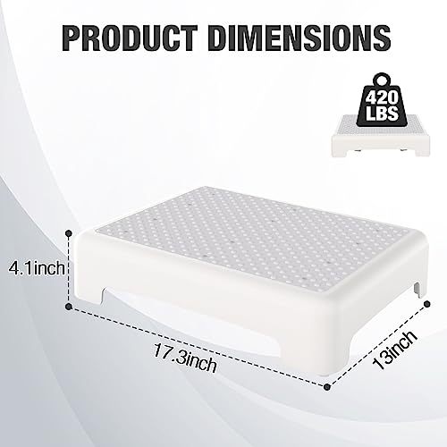 HBTower Mobility Step Stool for Adults & Seniors,Non-Slip Platform - color: White